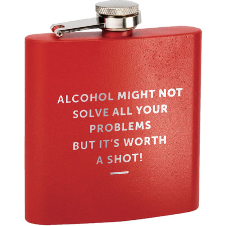 TahoeÂ© Powder Coated Insulated 6 oz Flask - Red [TMLG19-RED]