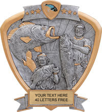 Bass Fishing Sport Legend Shield Resin Trophy [RSLS-BF]