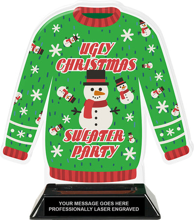 Ugly Christmas Sweater Party Colorix-T Acrylic Trophy - 8.25 inch [TACR8-UGXMAS-Q]
