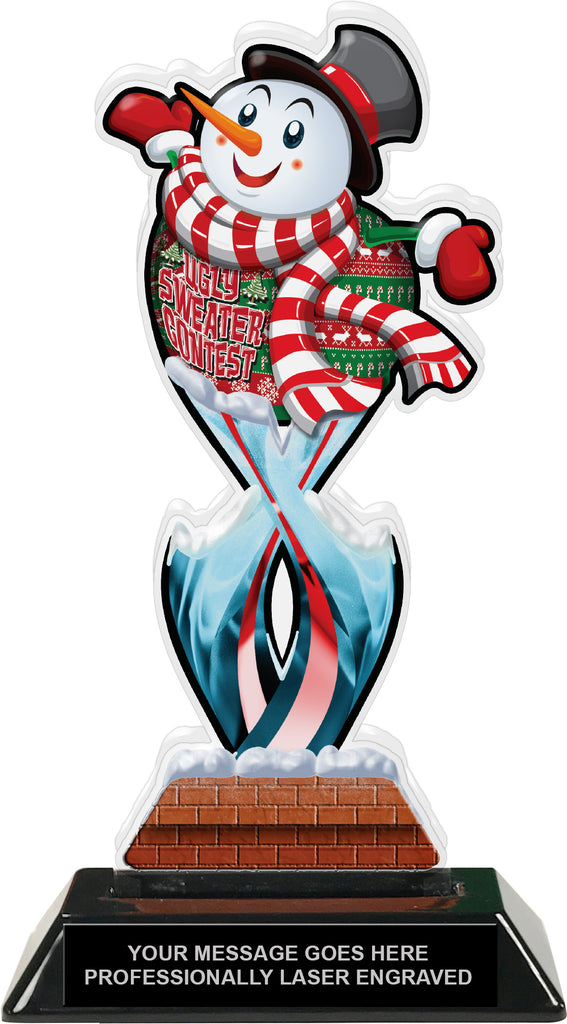 Ugly Sweater Contest Tribal Flames Acrylic Trophy - 10 inch [TACR10-TF-UGSWT-Q]