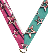 7/8 x 30 in. Stars Multi Color Sublimated Neck Ribbon [NKRB-4060]