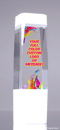 Monolith Custom Crystal Award - White [CM49-WHT-FC]