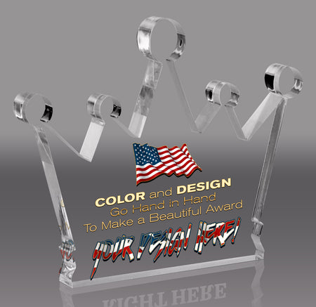 Acrylic Full Color Crown Award - 5.75 x 4.75 inch [ACRWN-54-FC-Q]