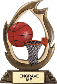 Basketball Flame Color Resin Trophies