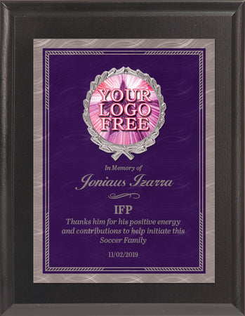 Purple Chrome Plated Sunray Custom Insert Plaque - 7x9 inch [PXJ816Si-7X9-PRP]