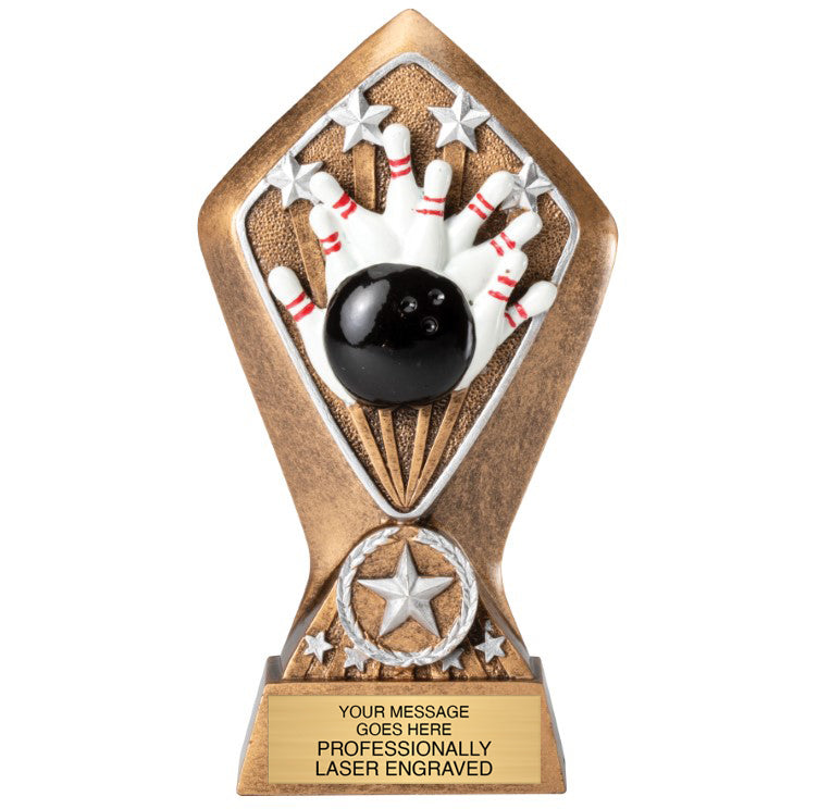 Radiant Diamond Star Resin Sculpture Trophy - 6.5" Bowling [RM25D-BW]