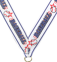7/8 x 30 in. Baseball Star Neck Ribbon [NKRB-1059]