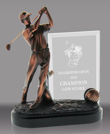 Golf Resin with Engravable Jade Crystal [RM083-GL]