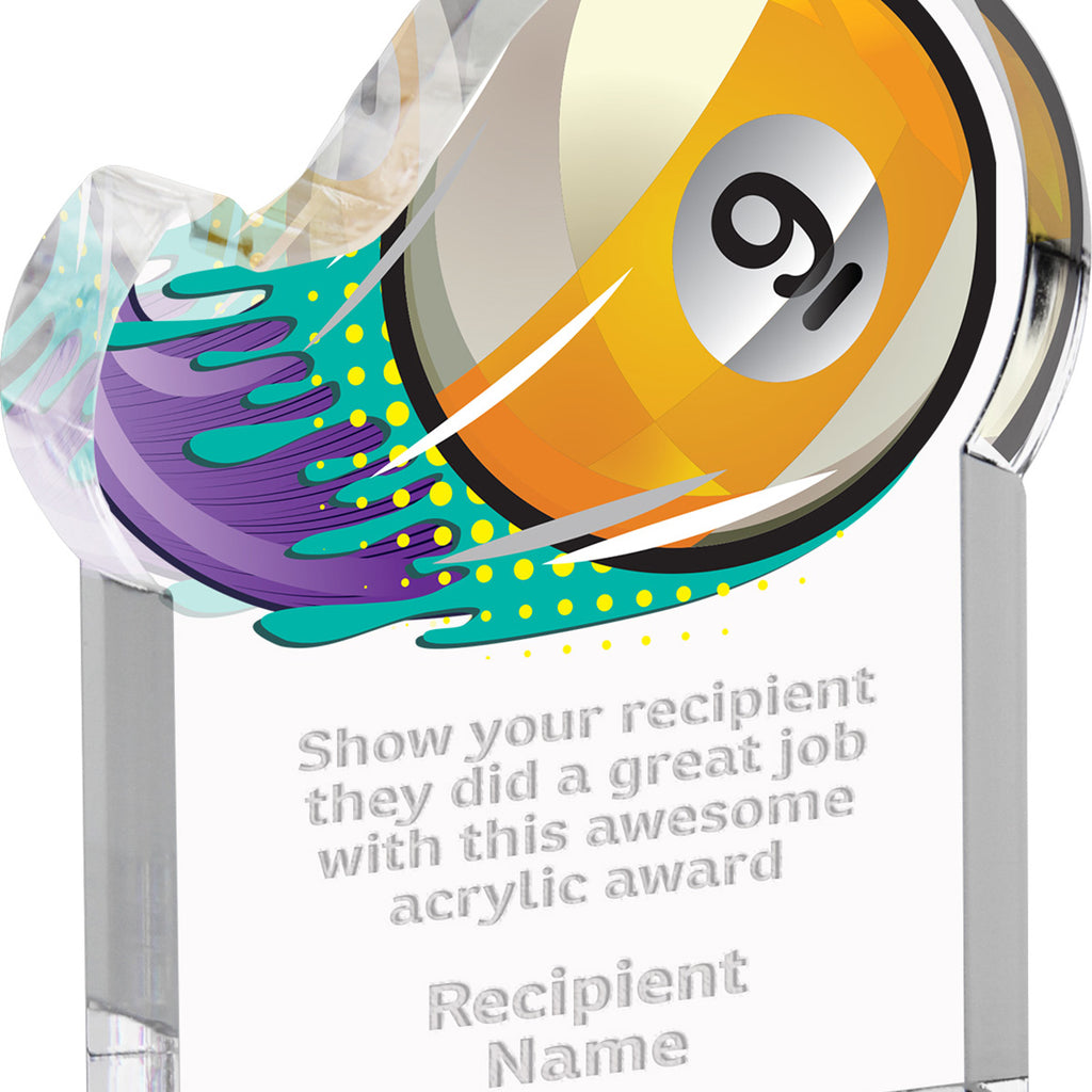 Billiards 9-Ball Splatters Acrylic Awards
