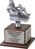 Jumbo Silver Finish Armchair Fantasy Football Sculpture on Walnut Base [GWBFFB-14-S]