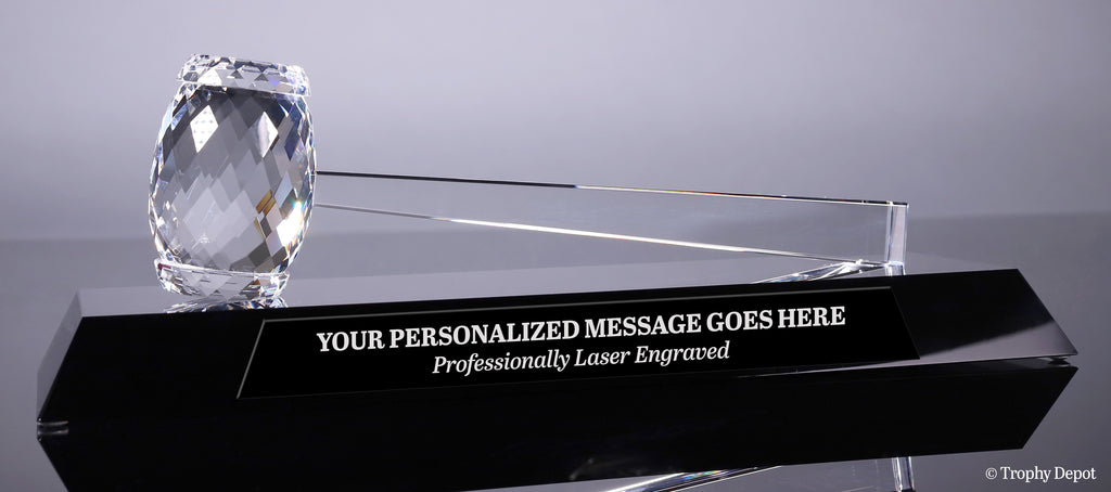 Faceted Crystal Gavel on Black Base [CM047-4]