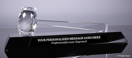 Faceted Crystal Gavel on Black Base [CM047-4]