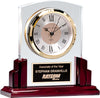 Glass Clock with Rosewood Piano-Finish Base [CCR-6]