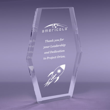 10 inch Multi Bevel Brilliance Hexa-Tower Acrylic Award [ATMBHTX-10-C]