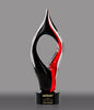 Black & Red Flame Art Glass 13