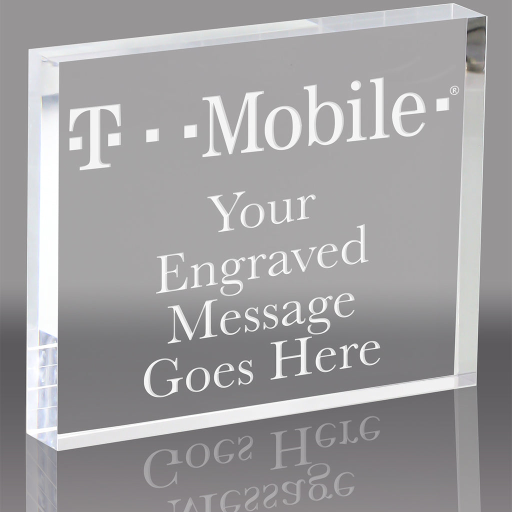 3/4 inch Thick Horizontal Clear Acrylic Blocks - Engraved