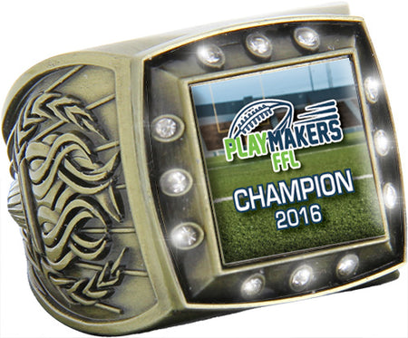 Custom Full Color 12 Stone Championship Ring- Gold [RXGSJ-G-12ST]