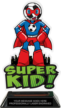 Soccer Super Kid Acrylic Trophy- 8 inch [TACR8-SHKD-SCM-Q]