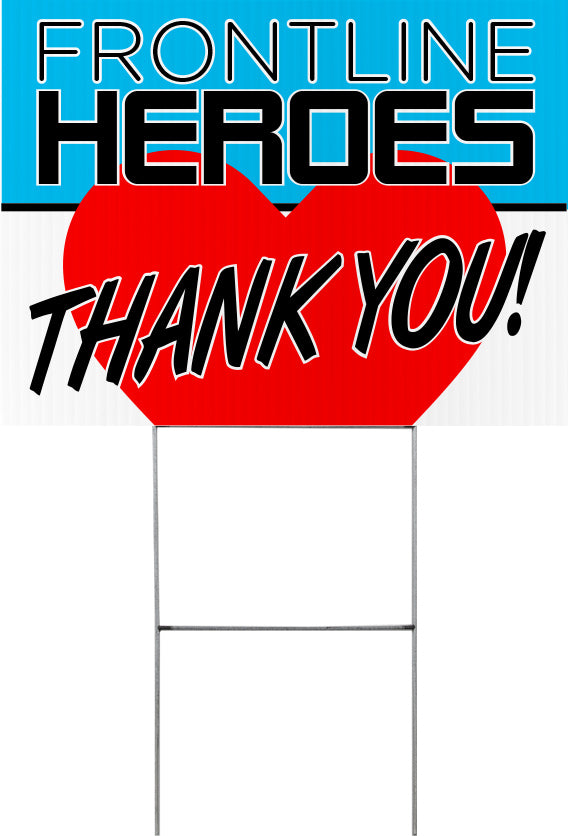 Frontline Heroes Heart Yard Sign - 24 x 18 inch [YS2418-CRNV-HRT]