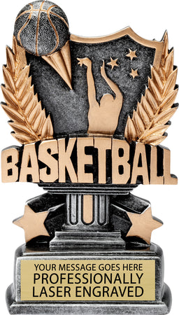 Basketball Silver Allstar Resin Trophy [RM70-03-BK-6]