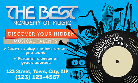 Music Vinyl Banner- Vinyl Disc [VB-MUSIC-VNL]