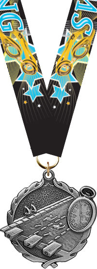 Swimming Wreath Medal- Silver [MP18-SW-S]