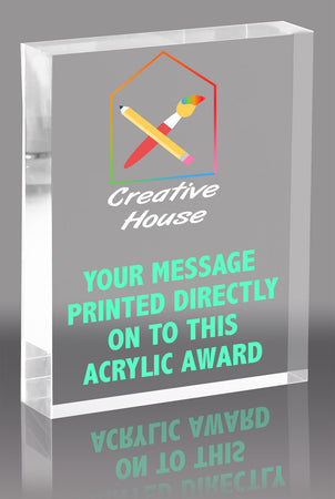 Custom Vibrix Acrylic Award- 4 x 5 inch [AXCB45V]
