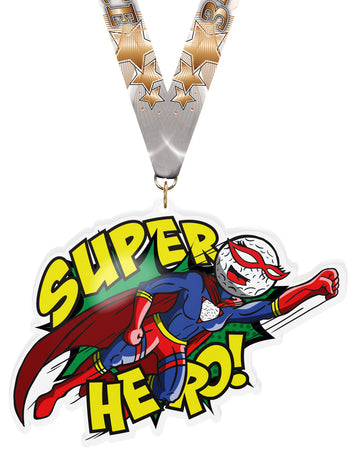 Exclusive Golf Female Super Hero 5-Inch Colorix-M Acrylic Medal [MACR5-SH-GLF-Q]