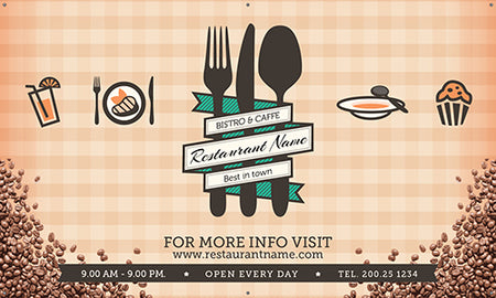 Bistro & CafÃ© Vinyl Banner- Cutlery [VB-BTRCO-CTY]