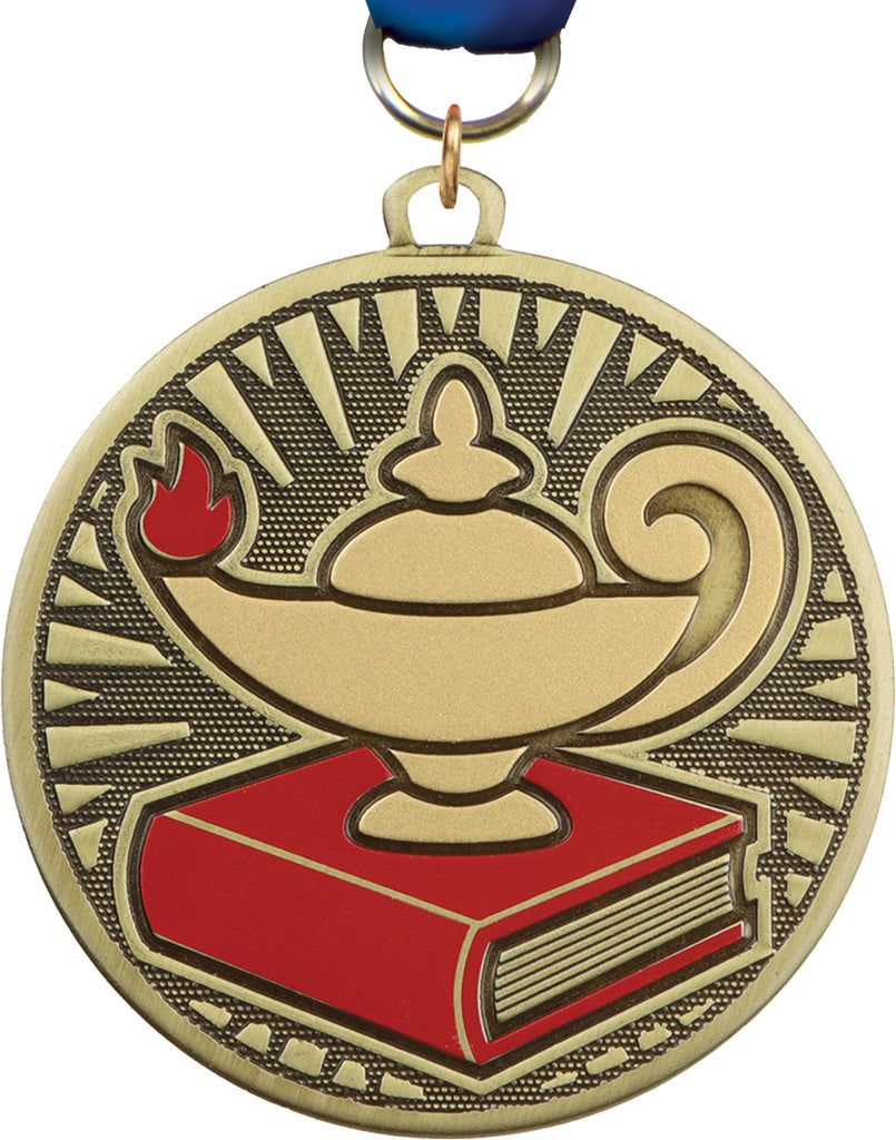 2 3/8" Lamp of Knowledge Velocity Medal [MPVLCT2-KN]