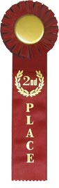 2nd Place Single Streamer Rosette Ribbon [R10R1-2ND]