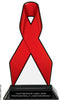 Red Ribbon Colorix-T Acrylic Trophy - 8 inch [TACR8-RBN-RED-Q]