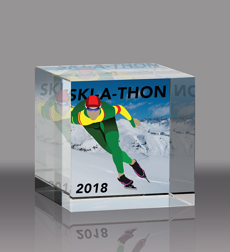 Custom Optical Crystal Cube Awards - Color