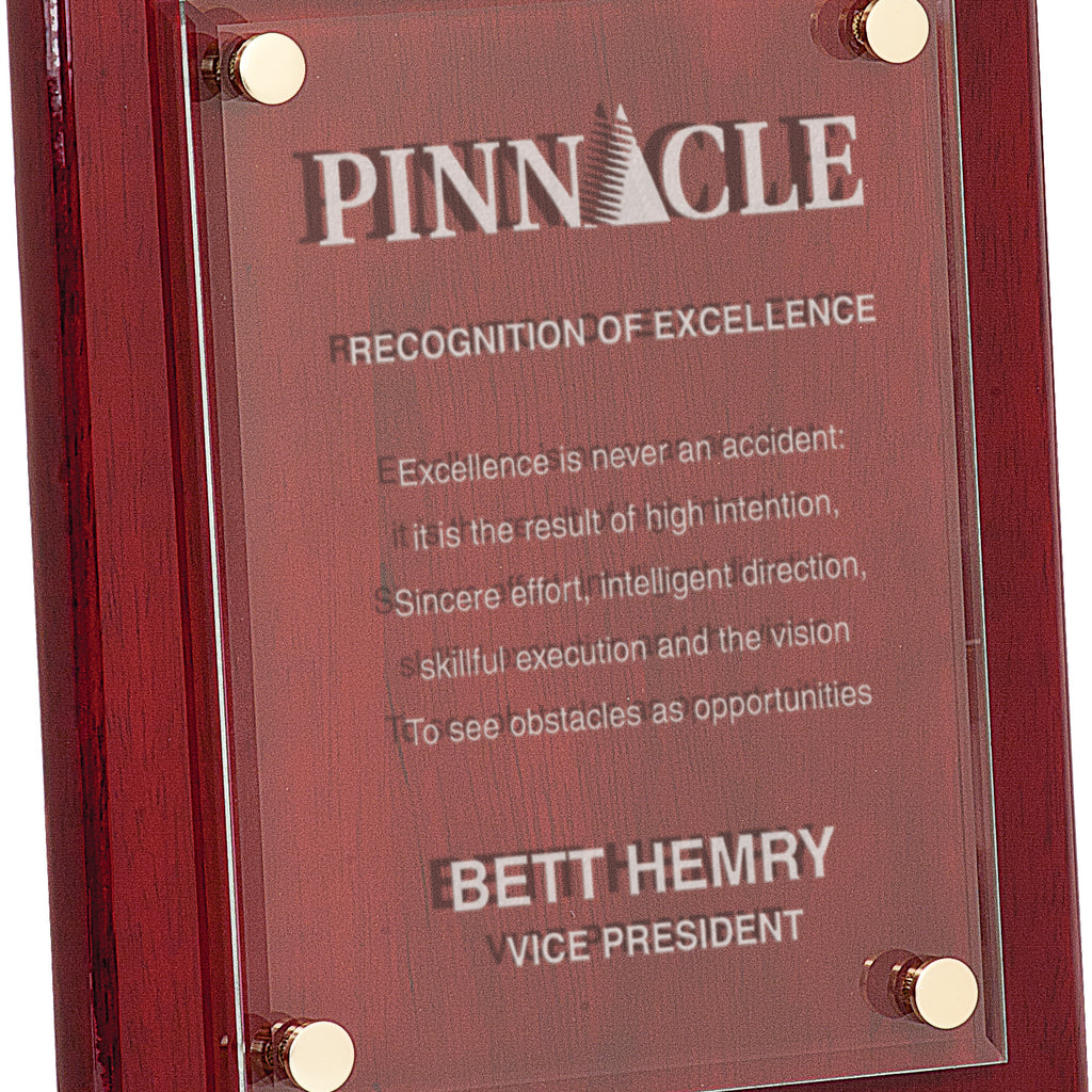 Piano Finish Floating Acrylic Plaques - Rosewood Finish