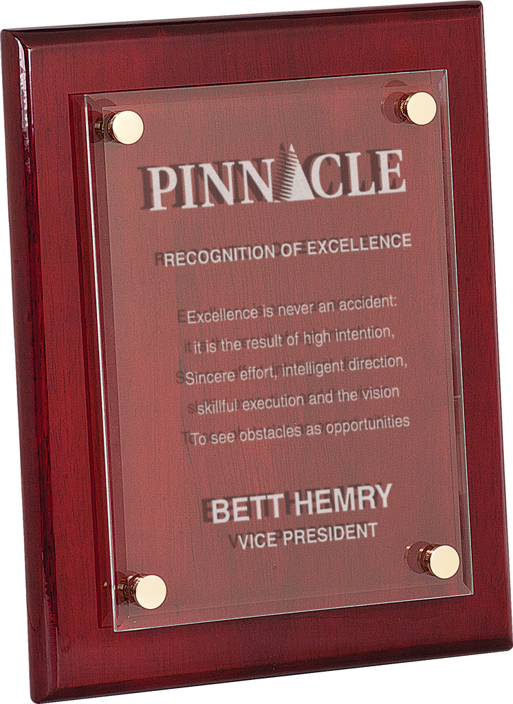 Piano Finish Floating Acrylic Plaques- Rosewood Finish 8x10 [PAJF1810]