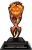 Halloween Flaming Pumpkin Tribal Flames Acrylic Trophy - 7 inch [TACR7-TF-FNW-HLWN-PMP-Q]