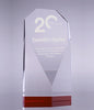 Diamond Faceted Crystal Award with Red Accents - 8.5 inch [CM54-RED-8]