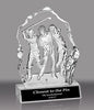 Three Golfers Sculpted Glass Award [CRSC-3-GL]