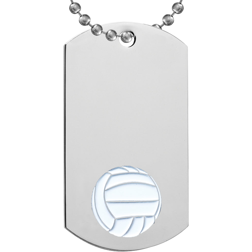 Volleyball Etched & Paint Filled Dog Tag [DTS-VB]