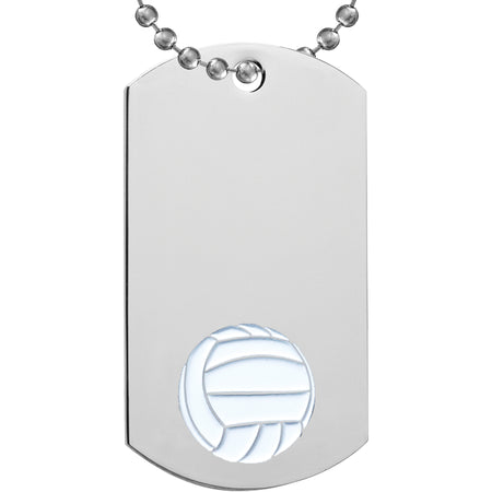 Volleyball Etched & Paint Filled Dog Tag [DTS-VB]