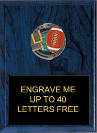 8"x10" Football Dimensional Color Plaque [PEM8-FB]