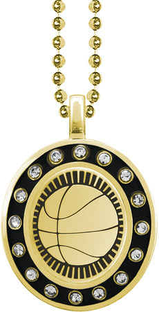 16 Stone Basketball Gold Charm [CSOV-16STN-BK-G]