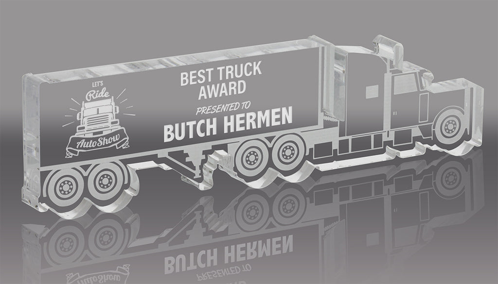 Conventional Tractor Trailer Acrylic Award - 10.5 inch [ATRK-001-10-Q]