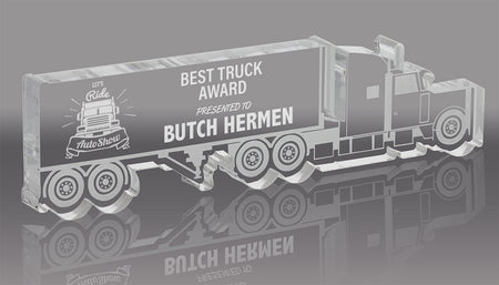 Conventional Tractor Trailer Acrylic Award - 10.5 inch [ATRK-001-10-Q]