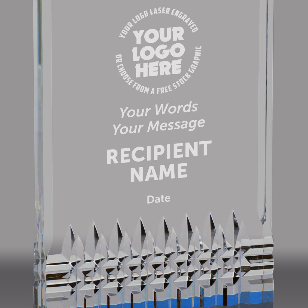 Reflective Base Acrylic Awards (Blue)