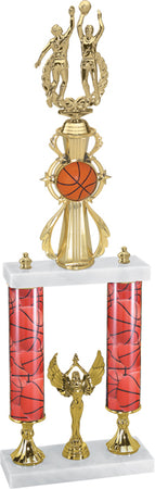 Basketball Sport Color Riser Two-Post Trophy [T2PCSR26-BK]