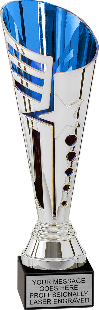 North Star Silver Cups with Blue Interior- 10.25 inch [CMM300-10]