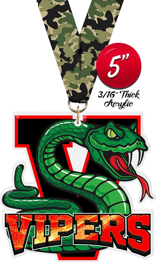 Vipers Mascot Colorix-M Acrylic Medal [MACR5-MSCT-VPR-Q]