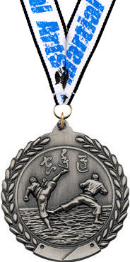 2.75 in Martial Arts Wreath Framed Medal- Silver [M311-MA-S]