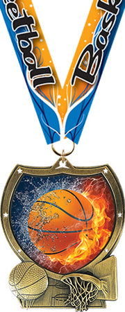 Basketball Shield Insert Medal [MSHLD-BK]